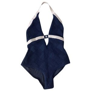 Chanel One Piece Swimsuit with Pearl Finish CC